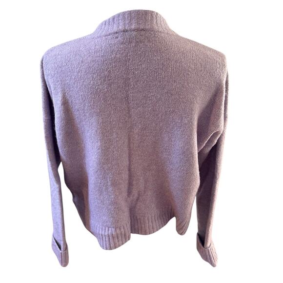 Madewell Colburne Cropped Cardigan Sweater Heather Orchid S - Picture 5 of 8